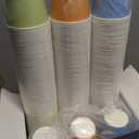 LITOPAK 600 Pack 5 oz Disposable Paper Cups, Colorful Disposable Mouthwash Cups, Small Disposable Cups, Mini Paper Cups for Parties, Picnics, Barbecues, Travel and Events (5OZ-orange&blue&green)