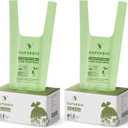 SUPERBIO 1.6 Gallon Handle Tie Compostable Food Scrap Bags, Small Compost Bags with Handles, 50 Count, 2 Pack, BPI & OK compost INDUSTRIAL