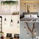 Pendant Light Cord Kit with Dimmer Switch, 28.5ft Dimmable Plug in Hanging Light with Triple E26 Base Light Socket, Vintage Twisted Hemp Rope Farmhouse Hanging Light Fixture for Bedroom Living Room