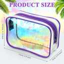 Weewooday 12 Pieces Clear Makeup Bags Cosmetic Storage Bags PVC Zipper Pouches Travel Waterproof Makeup Plastic Case for Women Organizing Toiletries Traveling Bathroom(Small,Dazzling)