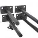 4 Pcs 5" Black Solid Steel Floating Shelf Bracket Blind Shelf Supports - Hidden Brackets for Floating Wood Shelves - Concealed Blind Shelf Support  Screws and Wall Plugs Included