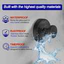 Bntuk Suction Cup Hooks for Door Wreaths, Vacuum Suction Wreath Hanger for Front Door Window Glass, Bath Robe Looafh Shower Hooks for Inside Shower - 2 Pack, Black