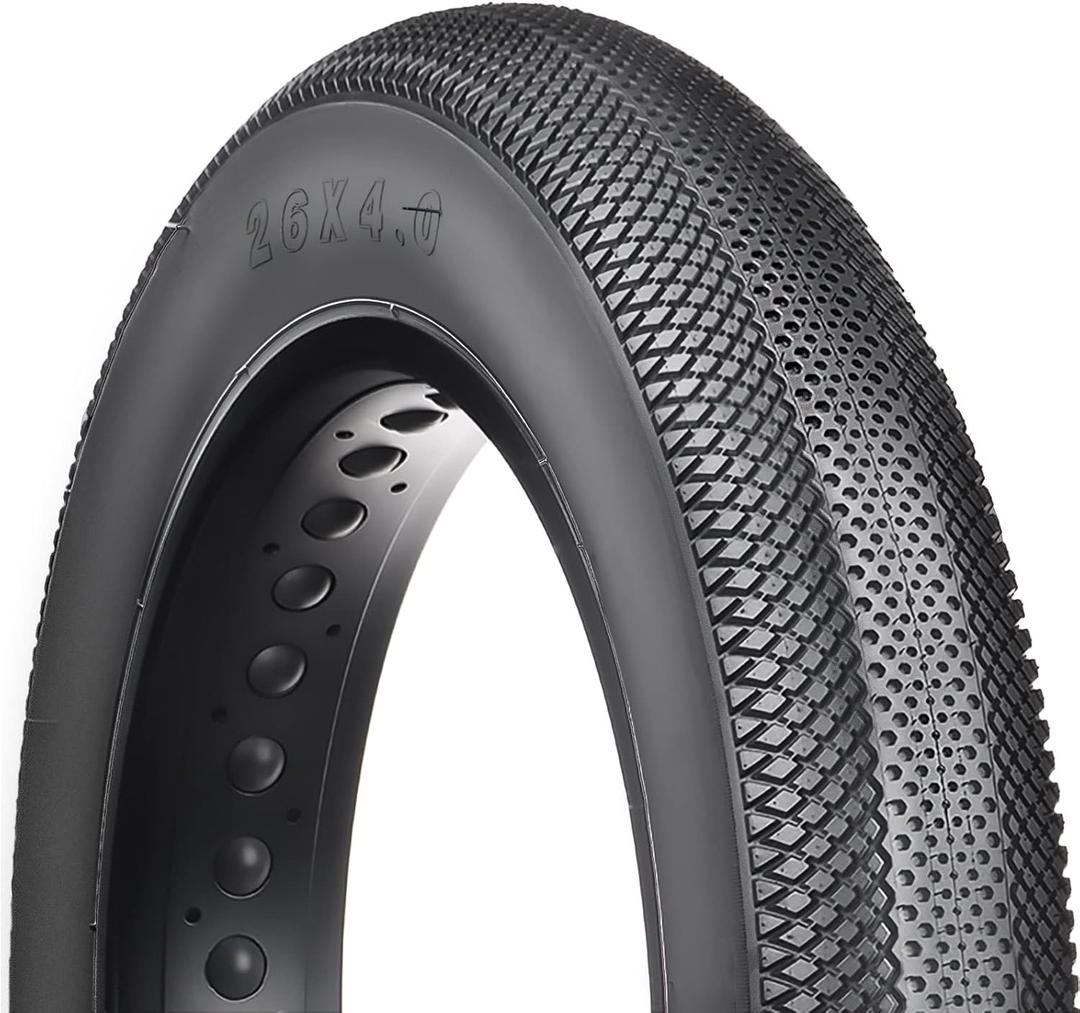 Hycline EBike Fat Replacement Tire: 26x4.0 Inch Folding Puncture Resistant Fat Tires for Electric Bike Urban Street Mountain or 3-Wheel Bikes
