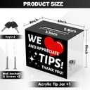 Acrylic Tip Jar for Bartender Tip Box Tip Jars Suggestion Box with Slot and Lock Money Jar Donation Box with Lock 6 X 4 X 5 Inch Raffle Box for Bar Restaurant Musician Car Driver