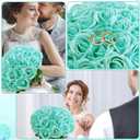 72 Pcs Artificial Roses Turquoise Fake Silk Roses Realistic Roses Faux Flower Indoor Wedding Home Decor, Birthday Decorations