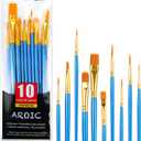 Acrylic Paint Brush Set, 1 Packs / 10 pcs Watercolor Brushes Painting Brush Nylon Hair Brushes for All Purpose Oil Watercolor Painting Artist Professional Kits. (Blue)