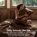 CozyLux Satin Sheets Queen Size Bed Set - 4 Piece Silky Queen Sheet Set, Luxury Brown Queen Sheets with Smooth and Soft Microfiber, Includes 1 Fitted Sheet, 1 Flat Sheet and 2 Pillowcases