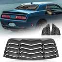 Rear+Side Window Louver ABS Windshield Sun Shade Cover Compatible with Dodge Challenger 2008-2022 2023 in GT Lambo Style Matte Black