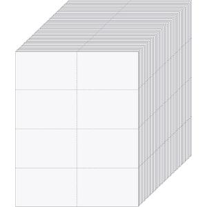 Lincia 200 Sheets 8-1/2" x 11" Blank Perforated Business Cards 8 up Per Page Thickness of 203 Gsm Compatible with Laser Ink Jet Printer White Perforated Paper Cardstock (1600 Cards - 100# Tag)