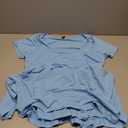 SOLY HUX Womens Plus Size Summer Dresses Sweetheart Neck Puff Short Sleeve Tie Swing A Line Midi Dress, Solid Blue
 XL