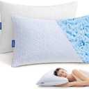 puredown Cooling Pillows King Size Set of 2, Memory Foam Pillows Adjustable Firm Bed Pillows for Sleeping, Cool Pillow for Hot Sleepers with Zipper Removable Pillow Cover