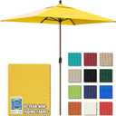EliteShade USA 10-Year-Non-Fading 6.5x10Ft Rectangular Market Patio Umbrella, UPF 50+ UV Protection Performance Sun Umbrella, Heavy Duty Commercial Grade Outdoor Table Umbrella with Crank, Windproof Vented Top for Garden, Pool, Deck and Outdoor Playsets, Sunflower Yellow