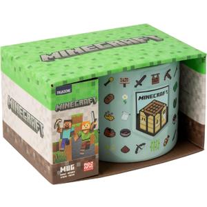 Paladone Minecraft Mug, Officially Licensed 400ml Large Ceramic Coffee Cup, Embossed Details, Video Game Merchandise for Gamers & Collectors, Tea, Hot Chocolate