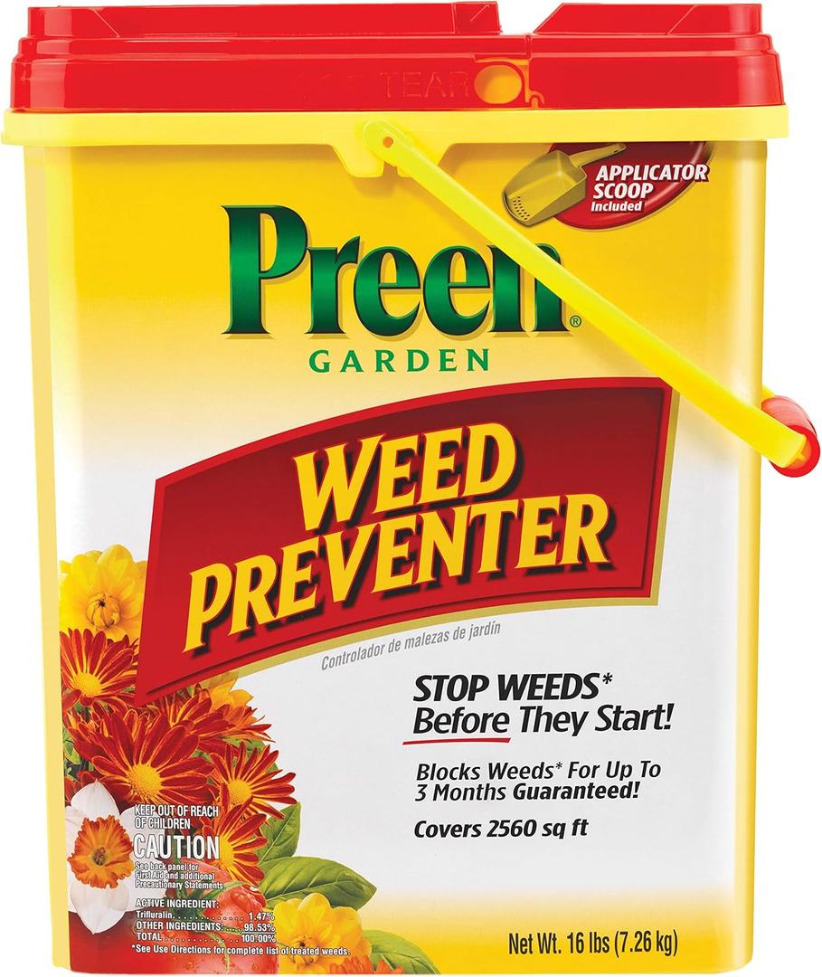 Preen Garden Weed Preventer - 16 lb. Pail - Covers 2,560 sq. ft.