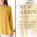 MANAIXUAN Womens Long Sleeve Button Down Shirt Blouse Loose Fit Casual V-Neck Tops, XXL