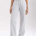 Women's Sweatpants with Pockets Elastic High Waisted Joggers Casual Straight Leg Drawstring Athletic Pants 31'' (Gray)