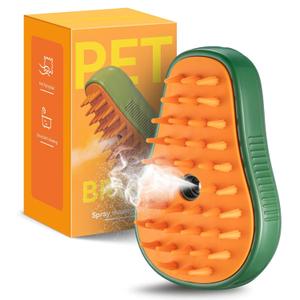 3 x 3-in-1 Steam Brush for Cat and Dog Deshedding - Portable Pet Hair Removal Tool for Indoor Shedding, Grooming Supplies