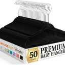 HOUSE DAY 11 Inch Velvet Baby Hangers 50 Pack Black, Premium Kids Hangers for Children/Infant/Toddler Clothes, Durable Non Slip Small Baby Felt Hanger for Closet, Ideal for Everyday Use