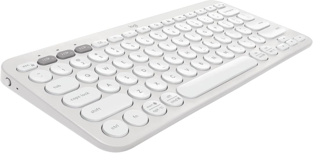 Logitech Pebble Keys 2 K380s, Multi-Device Bluetooth Wireless Keyboard with Customizable Shortcuts, Slim and Portable, Easy-Switch for Windows, macOS, iPadOS, Android, Chrome OS - Tonal White