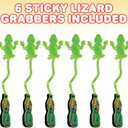 ArtCreativity Sticky Lizard Grabbers, Set of 6 Toy for Kids That Stick on Walls, Flinging Toys for Boys and Girls, Reptile Birthday Party Favors, Classroom Prizes, and Pinata Filler