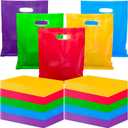 Harloon 500 Pcs Merchandise Shopping Bags Bulk for Business 1.5 Mil 9 x 12 Inch Thick Plastic Retail Boutique Bag for Party Favor Gift(Purple, Red, Yellow, Green, Blue)
