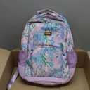 Lilly Pulitzer Large Backpack with Pockets, Adjustable Strap, and Handle, Large Bookbag for Work and Travel, Secret Escape