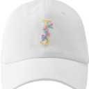 Womens Cotton White Baseball Cap for Travel, Running, Tennis, Golf, Camping, Adjustable Unstructured, Breathable