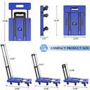 SOYO Folding Hand Truck, 500lbs Heavy Duty Dolly, Portable 6 Wheels Collapsible Luggage Cart with 2 Elastic Ropes for Moving, Travel, Shopping, House Office Use, Black