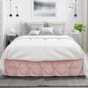 Nestl Blush Pink Bed Skirt Full Size, Pinch Pleat Full Bed Skirt, 14" Inch Drop Full Bedskirt, Hotel Quality Blush Pink Bed Skirts, Premium Microfiber Bedskirt for Full Bed, Blush Pink Full Bed Skirt