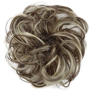 CAISHA Messy Scrunchie Bun Voluminous Wavy Hairpiece Heat-resistant Synthetic Fibres Light Brown Light Blonde Mix G38A
