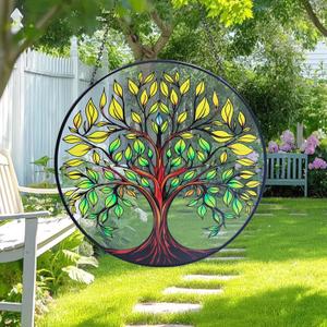 8" Tree of Life Suncatchers for Windows, Tree of Life Stained Glass Window Hanging,Sun Catcher for Windows, Tree of Lifes Decor with Hook,Suncatchers Trees Window Hangings Gifts for Mom