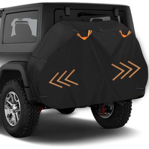 Bike Cover for Transport on Rack, Bicycle Cover Outdoor Storage Waterproof, Heavy Duty 600D Electric Bike Cover for 2 Bikes on Rear Bike Travel Rack with Reflective Double Handles&7 Windproof Buckles