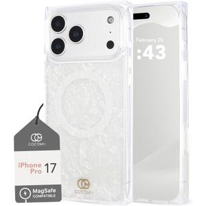 Cocomii - Rectangle Case Compatible with iPhone 17 Pro - Compatible with MagSafe, Opalescent Pearl, Glitter Sparkle, Glossy, Magnetic Phone Case for iPhone 17 Pro 6.3 inch, Opal Nebula