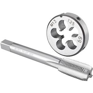Burkit M13 X 1.25 Tap and Die Set, M13 x 1.25 Machine Thread Tap and Round Die Right Hand Burkit M13 X 1.25 Tap and Die Set, M13 x 1.25 Machine Thread Tap and Round Die Right Hand