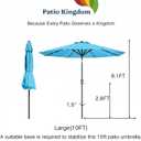 10FT Solar Umbrella 32 LED Lighted Patio Umbrella Table Market Umbrella w/Tilt and Crank, UV-Resistant Outdoor Umbrella for Pool, Garden, Deck, Sky Blue