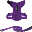 Voyager Step-in Lock Adjustable Cat Harness w. Cat Leash Combo Set with Neoprene Handle 5ft - Supports Small, Medium and Large Breed Cats by Best Pet Supplies - Purple, XXXS