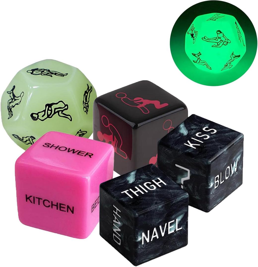 2 x 5PCS Date Night DiceCouples Games for Girlfriend or BoyfriendFun Night Dating Decision Dice for Husband Wife Christmas Birthday Gifts for Women Men