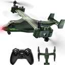 SYMA X550 RC Plane, 4 CH Remote Control Airplane with High/Low Speed, One-Key Takeoff/Landing, Stunt Flight Modes, Army Model Plane Gift for Kids, Beginners & Adults (Green)