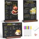 Tabletop Chalkboard with Wood Stand - 3 Pack, 8 x 12 Inch Double Sided Blackboard Food Signs Menu Message Boards for Coffee Bar, Lemonade Stand, Party Decoration - Vertical Back