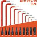 GETLITOOL Allen Key Set with Torx Bits (T8-T50 & 1.5-10mm), 9Pcs S2 Steel Ball-End Hex Key Set with Adapter for Bicycle, Furniture Assembly & Machine Maintenance, Tools for Men's Gift