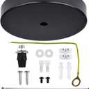 Arturesthome Industrial 5.9" Black Ceiling Canopy Kit,Single Hole Extra Depth and Width Ceiling Plate for Pendant Light or Chandelier