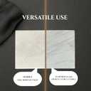 2-Piece Set Marble Cutting Board & Tempered Glass Cutting Board Cover, Non-Toxic Marble Serving Tray Slab, Scratch Resistant & Protects Countertops, Multifunctional & Safe