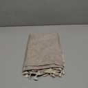 Linen Textured Round Tablecloth with Tassel - Waterproof Spill Proof Table Cover for Kitchen Dining Tabletop Decoration, Light Brown, Round - 48 inch