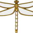 Decorative Golden Dragonfly Wall Mirror, Plastic Frame with Mirrored Wings (12.4 x 9.3 inches)