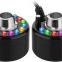 2 Pcs Mist Maker Fogger Small Ultrasonic Fog Machine Fountain Halloween Cauldron Mister Fogger Water Garden Pond Foggers Air Humidifier with 12 LED Light Flashes for Party (Light, Plastic)