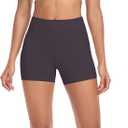 SEEMLY High Waisted Yoga Shorts for Women Tummy Control Fitness Athletic Workout Running Shorts with Deep Pockets (Black, XL)