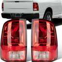 Tail Lights Fit Dodge Ram 1500 2500 3500 2009 2010 2011 2012 2013 2014 2015 2016 2017 2018 Rear Brake Back Up Cover Taillights Lens Assembly Left Driver Right Paeenger Side (Lamp Included) (2009-2018)