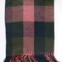 Wander Agio Women's Fashion Long Shawl Big Grid Winter Warm Lattice Large Scarf (Red Green)