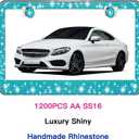 2 Pack License Plate Frames for Women, Sparkly Rhinestone Diamond Car Accessories with Glitter Crystal Caps (Blue2PCS)