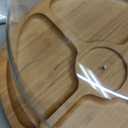 Emojoy Bamboo Cake Stand with Lid, 11in Round Cake Stand with Dome, Versatile Dessert Table Display Set, Cake Display Stand with Acrylic Dome, Charcuterie Boards for Birthday, Party